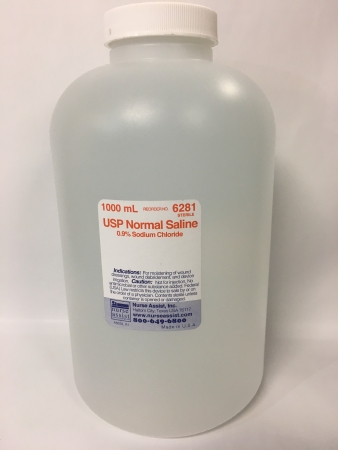 Sodium Chloride 0.9% Irrigation Device & Suctioning Saline Sterile 1000mL, Screw Top Bottle (Rx), (1/EA 6/CS) by Nurse Assist  ID 6281